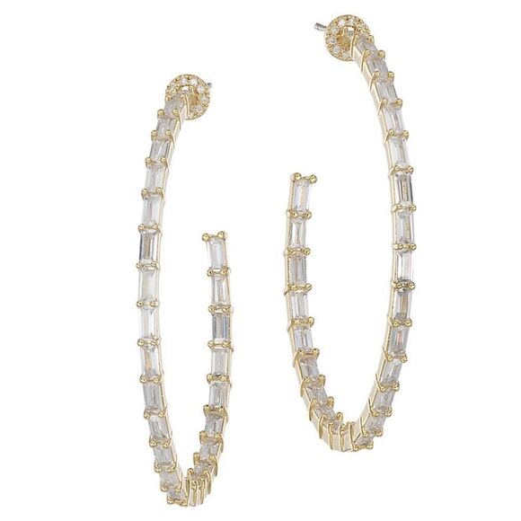THEIA Hestia 14K Goldplated Inside-Out Hoops earrings - Picture 1 of 9